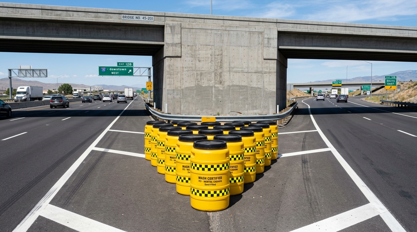 Sand-Filled Crash Cushion Attenuator Barrels - Commercial Rental in Ontario