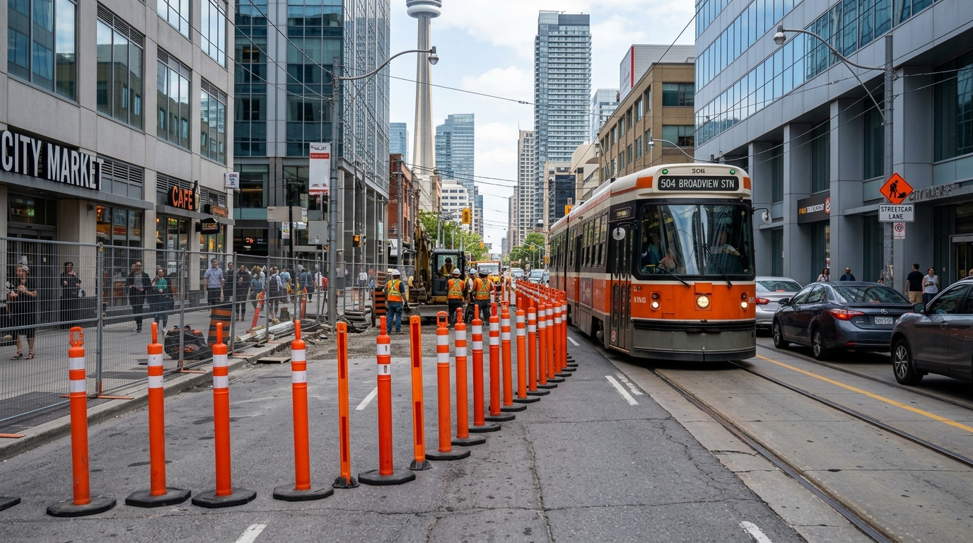 Slimline Urban & LRT Channelizer Barrels - Commercial Rental in Ontario