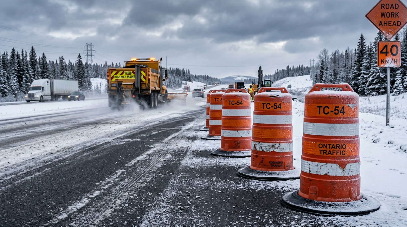Sub-Zero Winter Impact-Resistant Traffic Barrels - Commercial Rental in Ontario